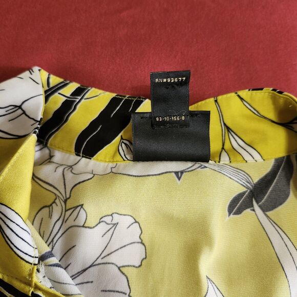 Worthington Paulina Floral Tie Front Sleeveless Blouse V Neck XL Yellow Top Chic - Picture 8 of 9